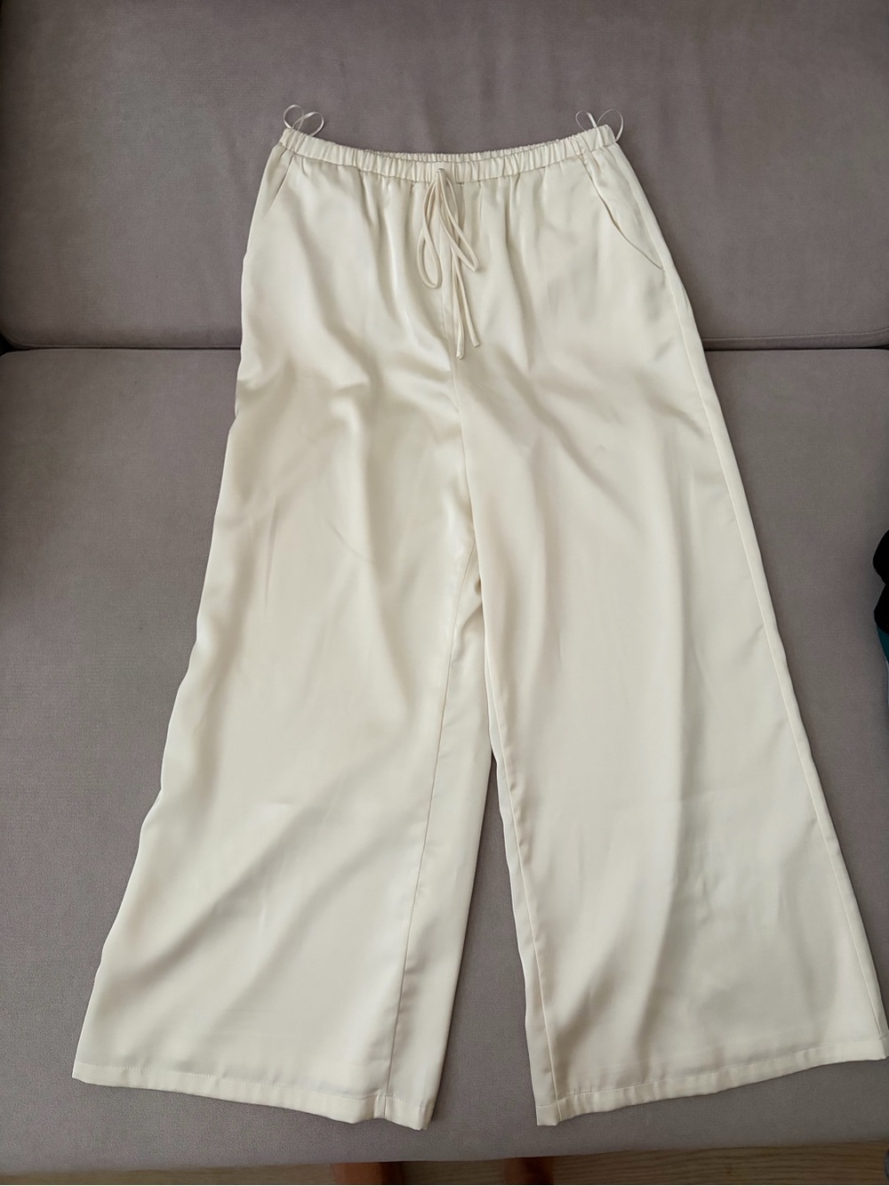 12th tribe cream satin pants - Picture 2 of 2